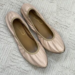 Report Signature Size 8.5 Silvia Leather Upper Ballet Flats Shoes Pointy Toe